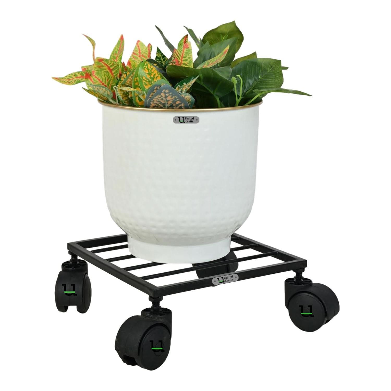 United Crafts Rozy Wheel Pot Stands for Planters