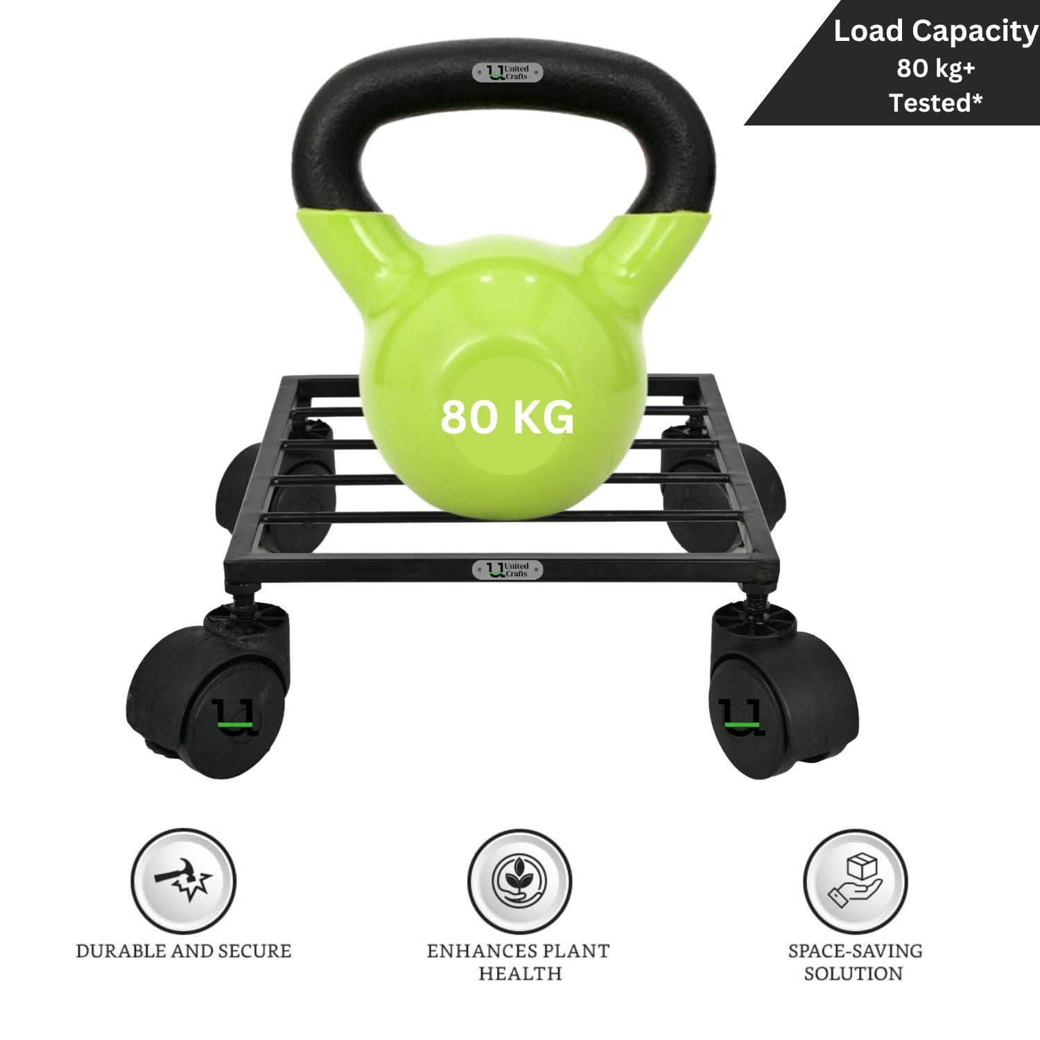 United Crafts Rozy Wheel Pot Stands for Planters