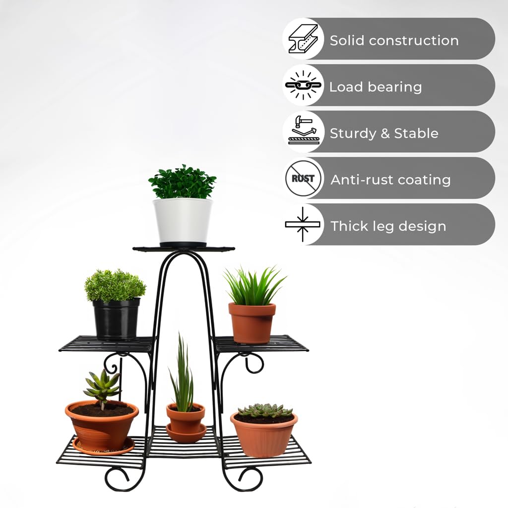 UnitedCrafts Metal 6 Pot Stand-Indoor/Outdoor Decoration