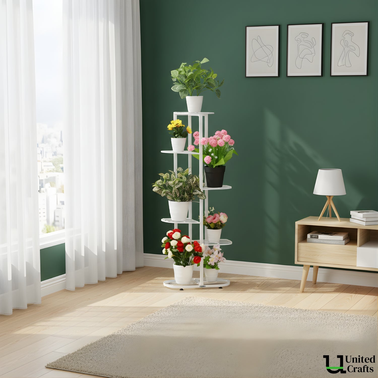 UnitedCrafts MILO 6 Tier Metal Plant Stand -7 Potted Multiple Shelves