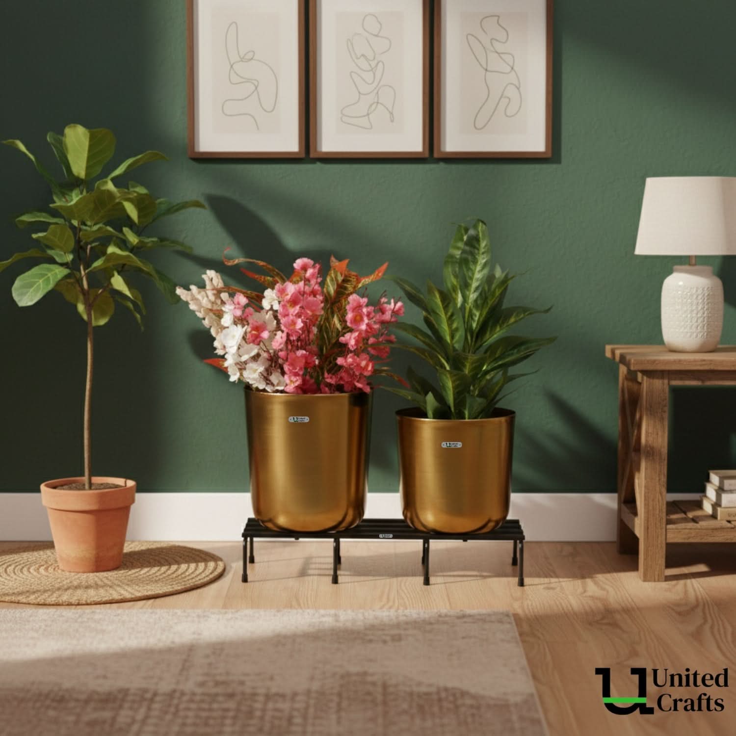 United Crafts Rugged Metal Planter Stand for Home & Garden