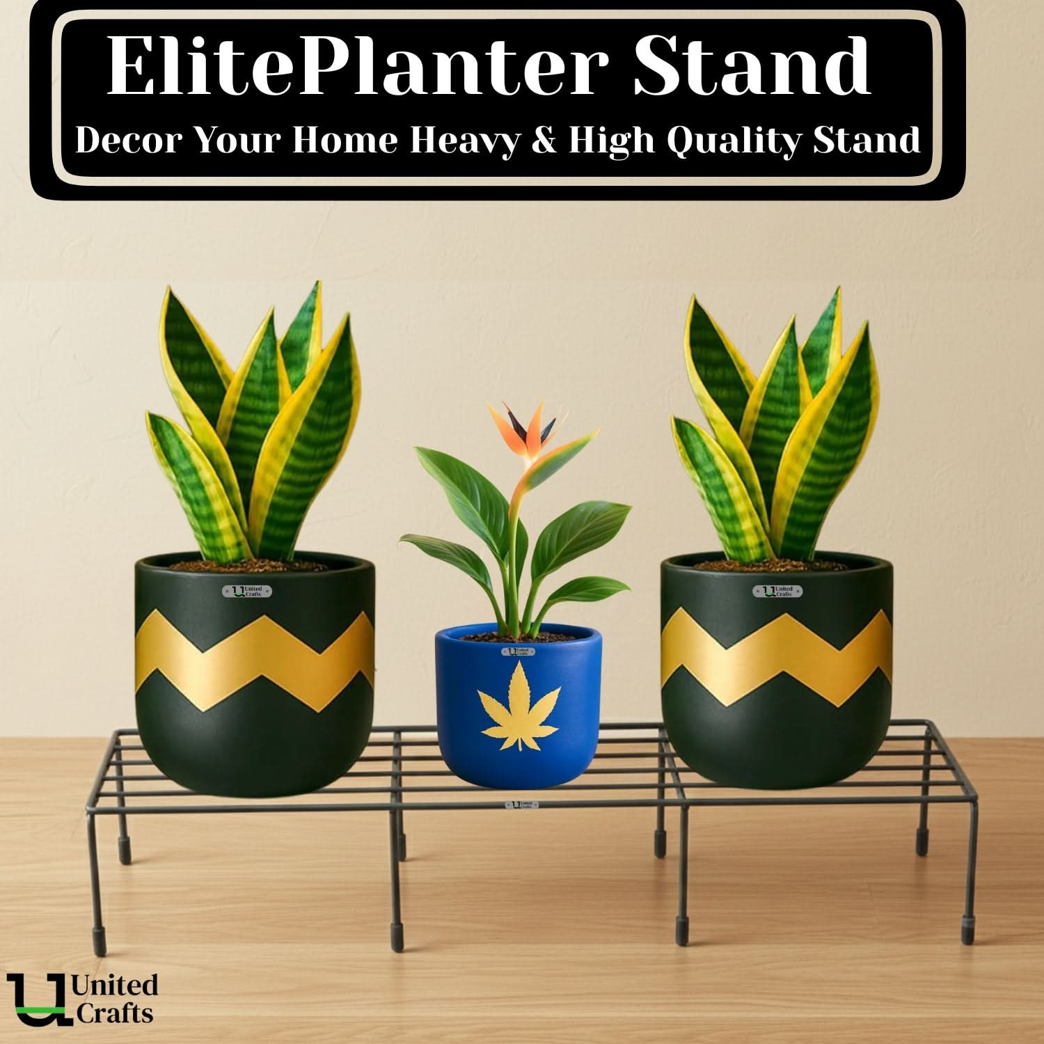 United Crafts Elite Metal Plant Stand Perfect for Indoor & Outdoor