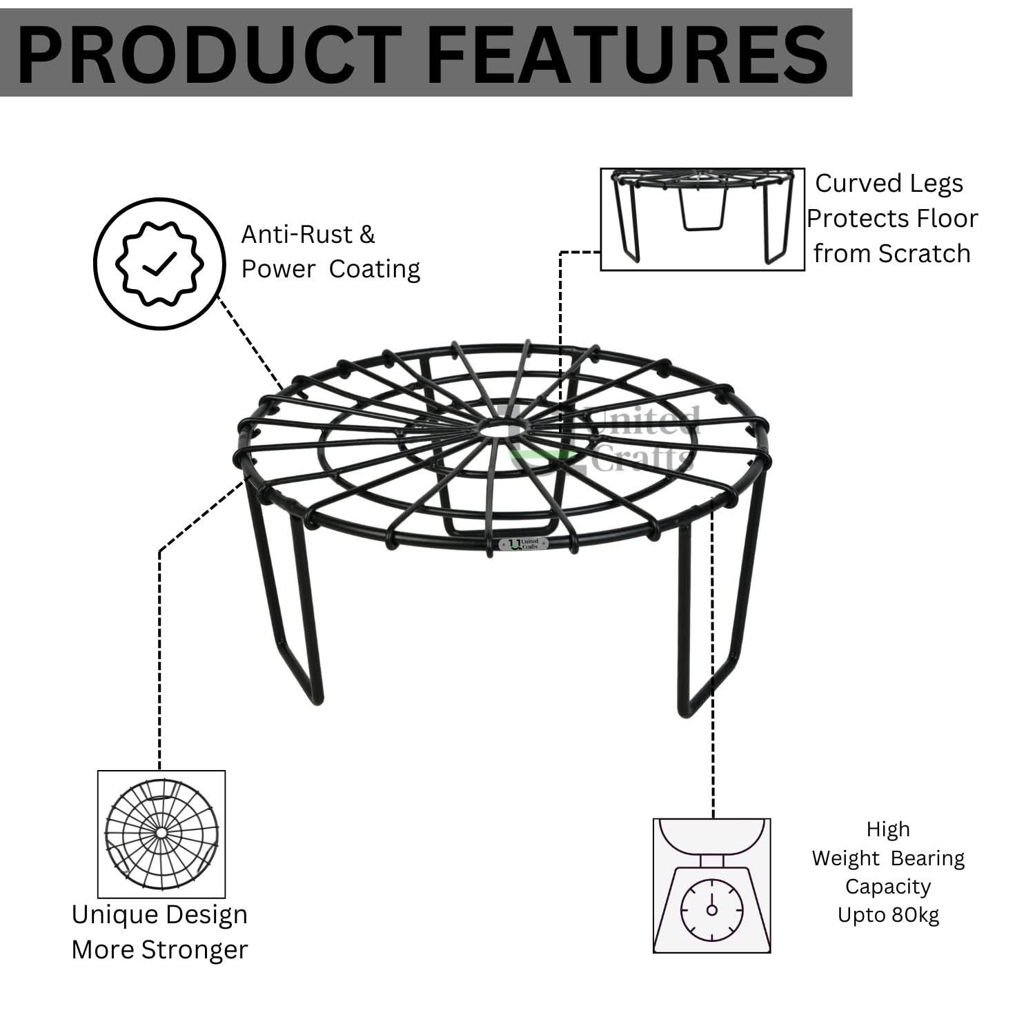 United Crafts Web Pots Stand- Unique Web Design