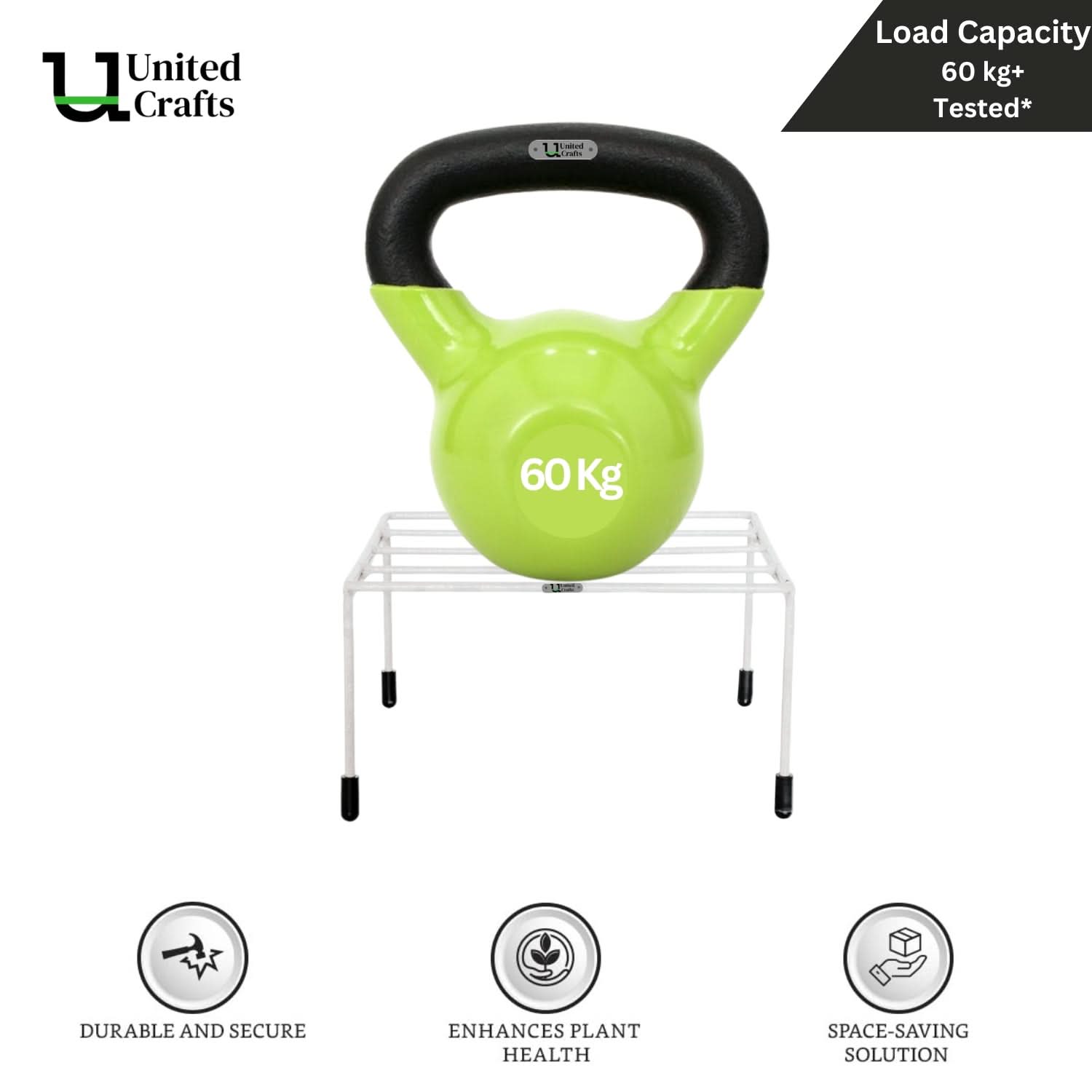 UnitedCrafts Elio Round Pot Stand/High-Quality Stands (White)