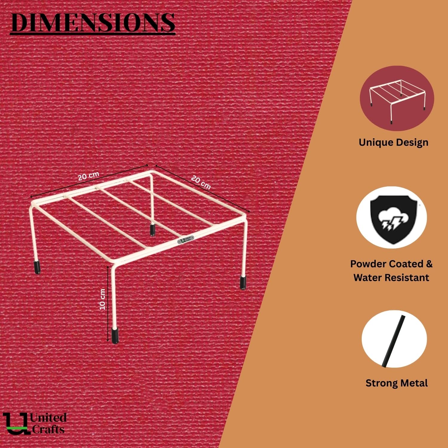 UnitedCrafts Elio Round Pot Stand/High-Quality Stands (White)
