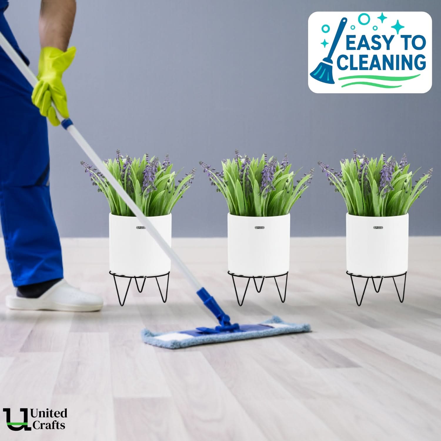 UnitedCrafts Elna Round Pot Stand/High-Quality Stands (Black)