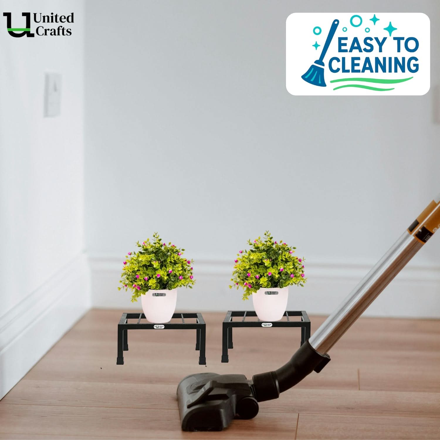 UnitedCrafts MAD Metal Plant Stand – Strong, Durable & Sturdy (Black)