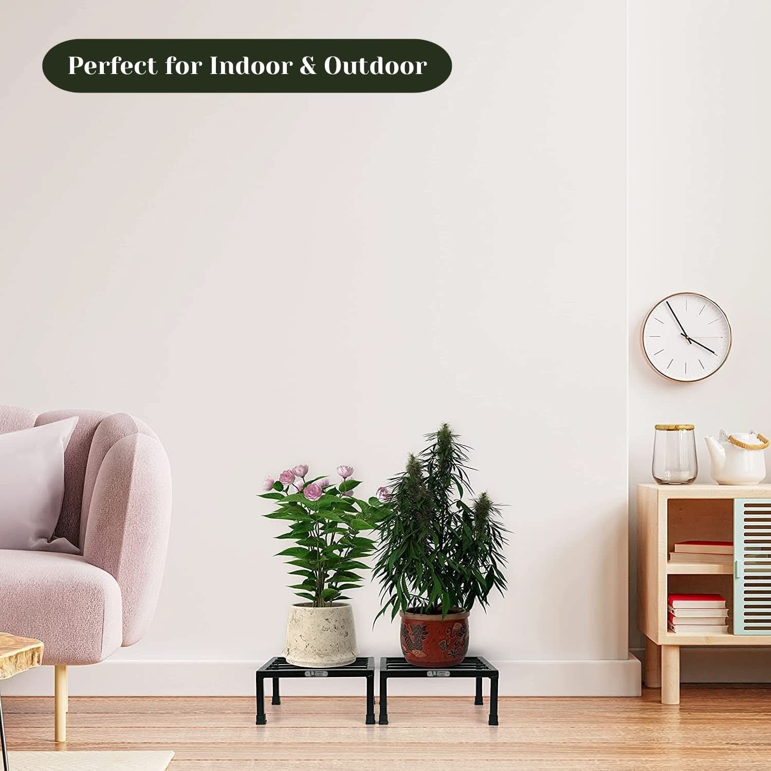 UnitedCrafts MAD Metal Plant Stand – Strong, Durable & Sturdy (Black)