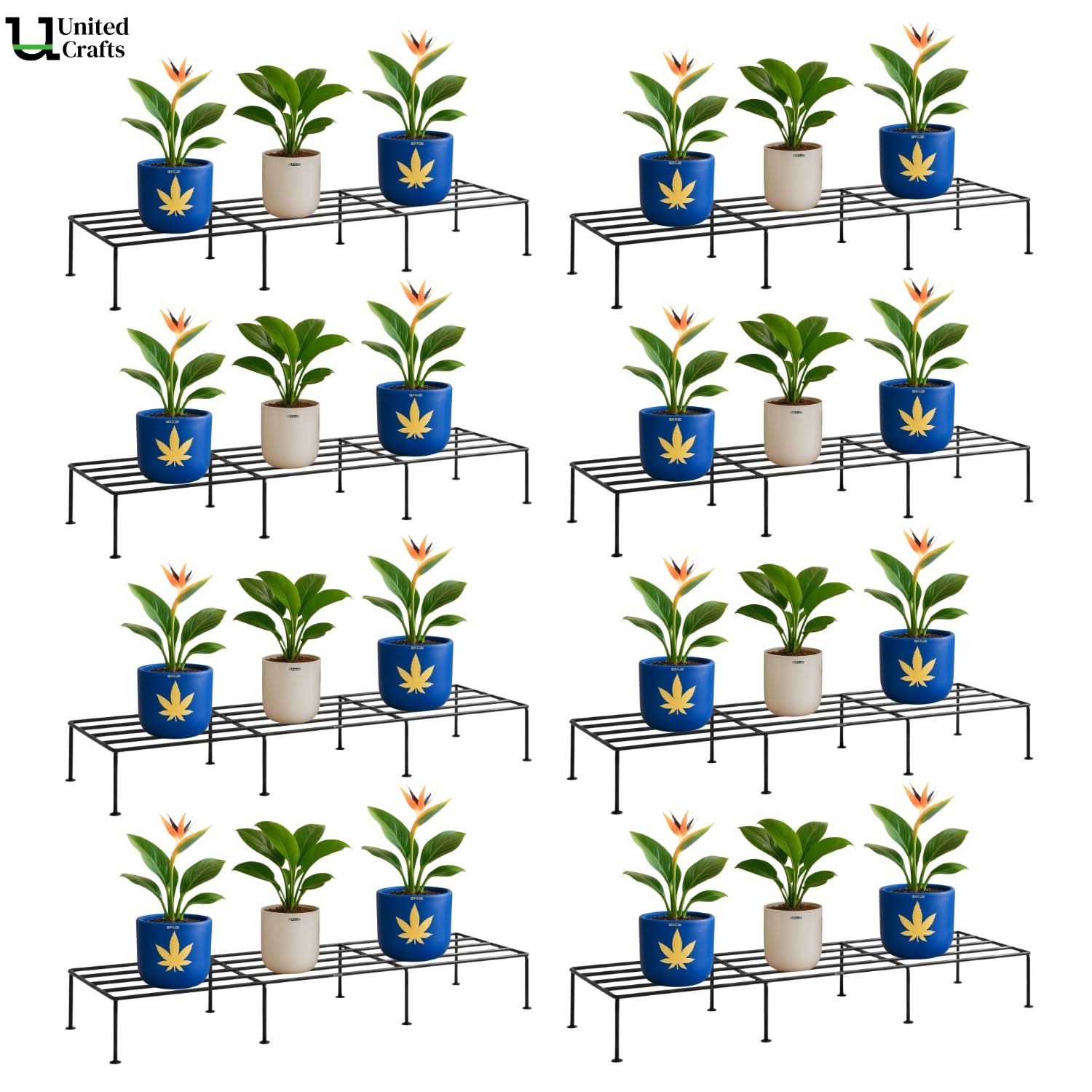 UnitedCrafts Ovon Metal Plant Stand, Flower Pot Holder ( Black 24*inch)