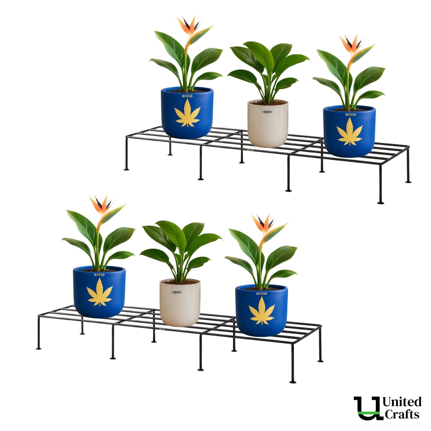 UnitedCrafts Ovon Metal Plant Stand, Flower Pot Holder ( Black 24*inch)