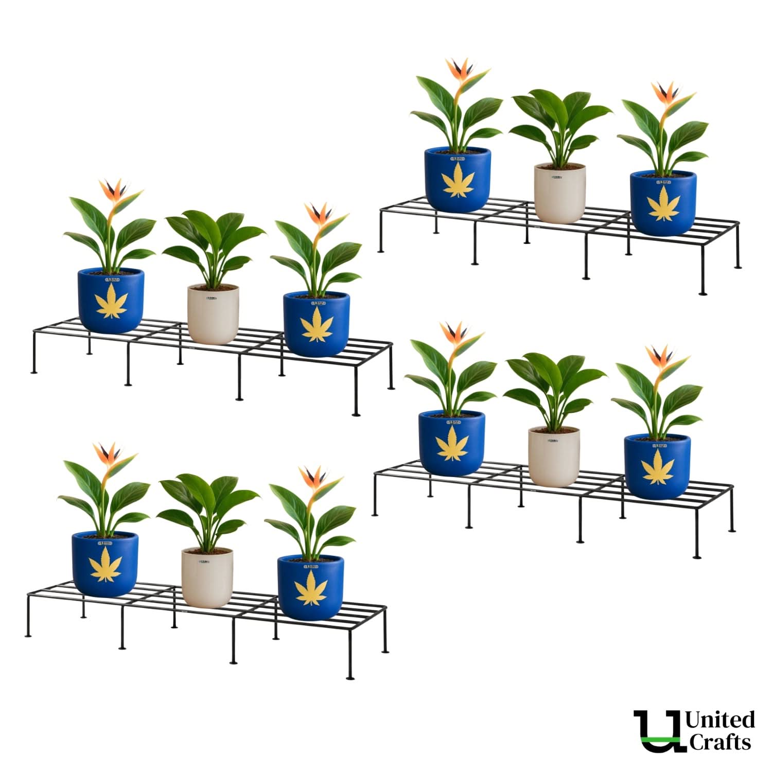 UnitedCrafts Ovon Metal Plant Stand, Flower Pot Holder ( Black 24*inch)