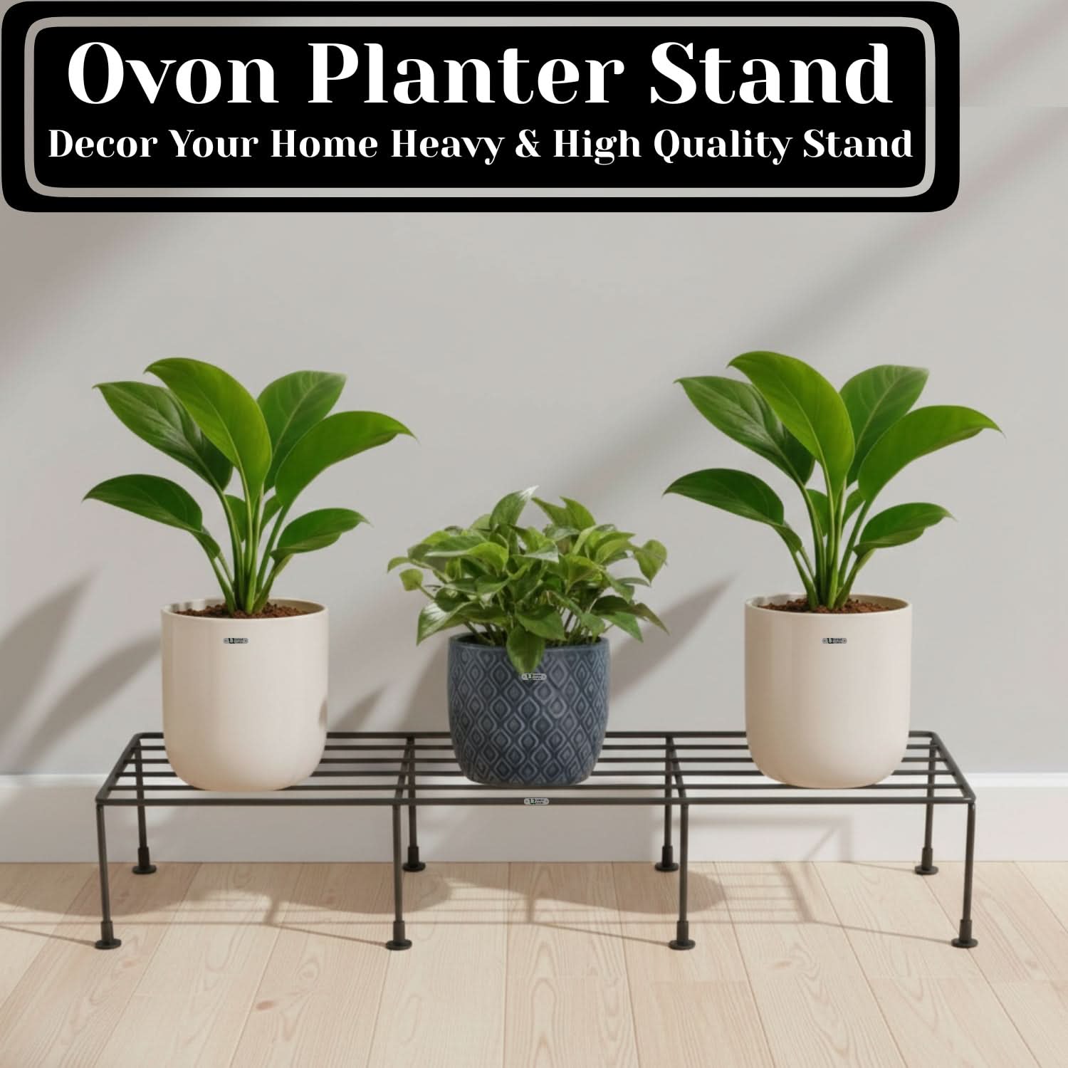 UnitedCrafts Ovon Metal Plant Stand, Flower Pot Holder ( Black 24*inch)