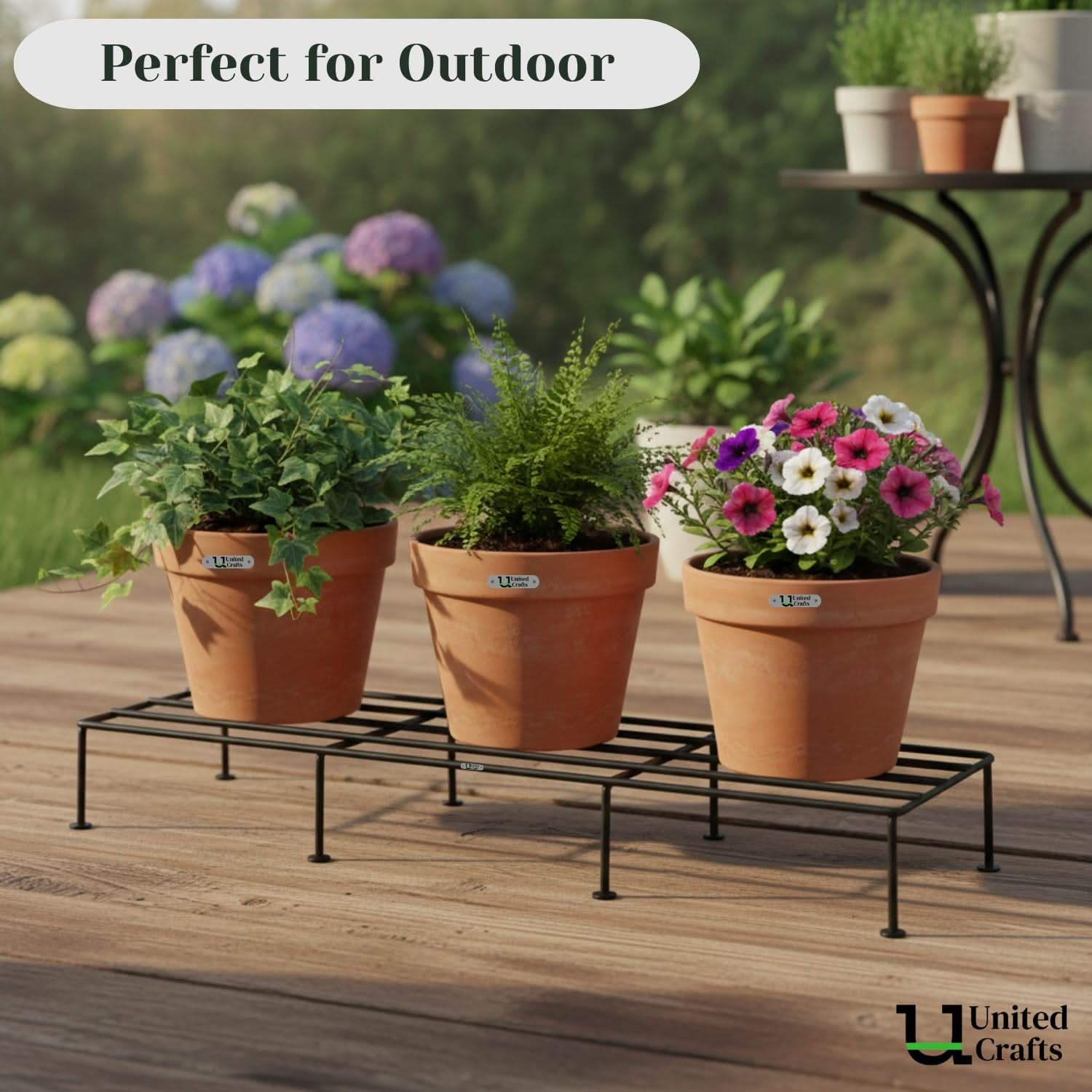 UnitedCrafts Ovon Metal Plant Stand, Flower Pot Holder ( Black 24*inch)