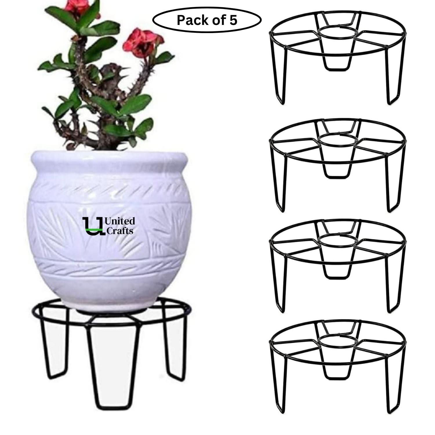 UnitedCrafts Basic Pot Stand/High-Quality Stands (Black)