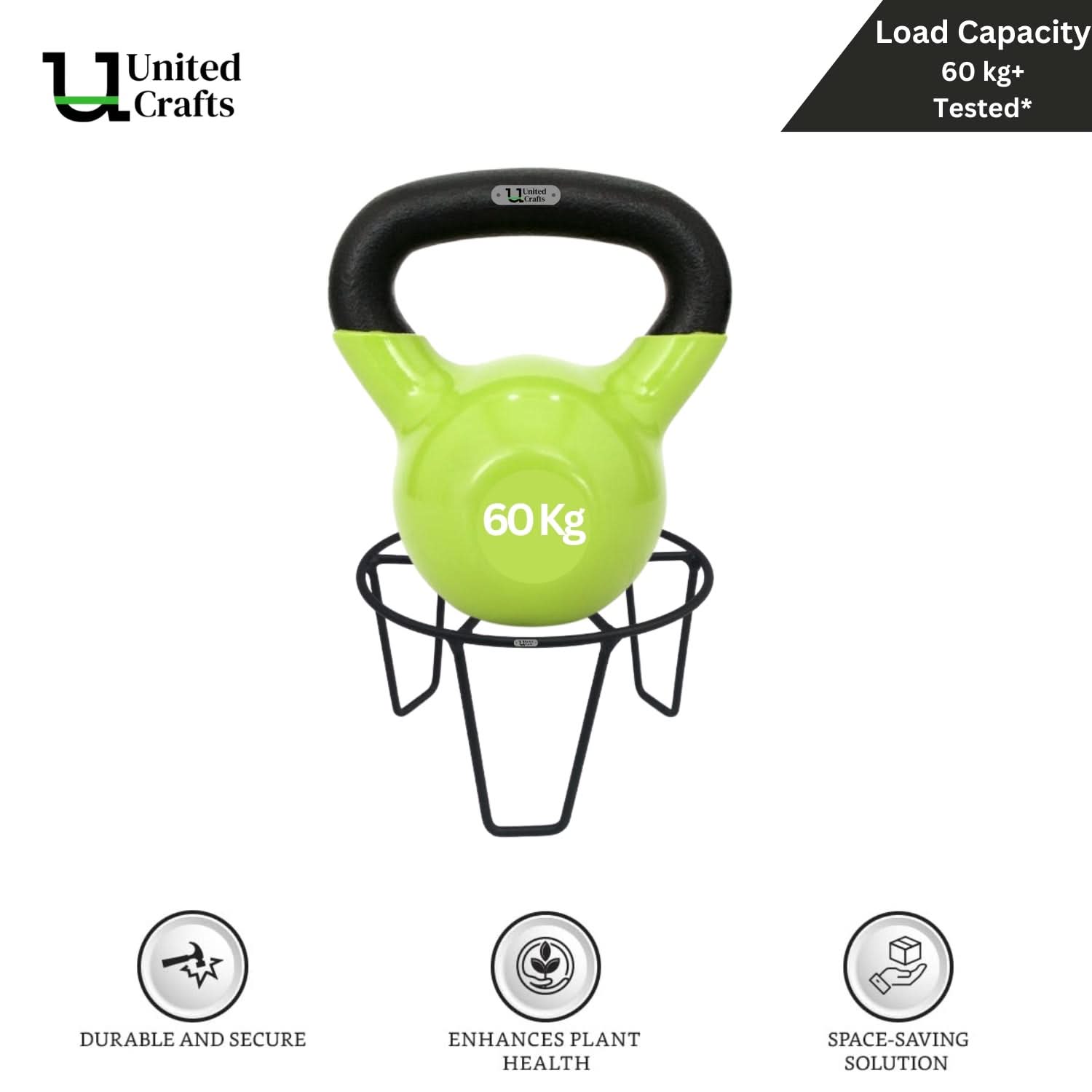 UnitedCrafts Basic Pot Stand/High-Quality Stands (Black)