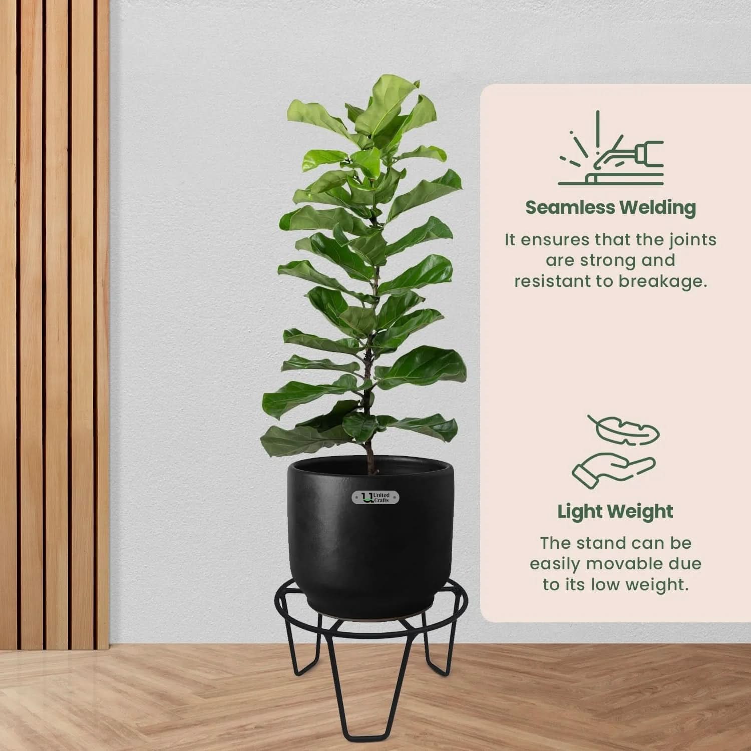 UnitedCrafts Basic Pot Stand/High-Quality Stands (Black)