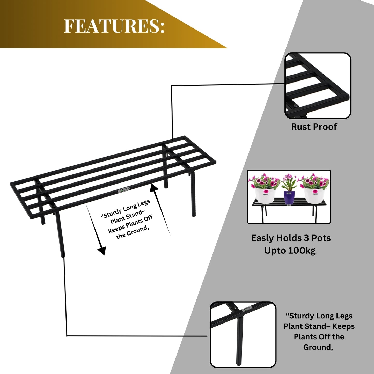 United Crafts Alpha Pot Stands for Home and Garden