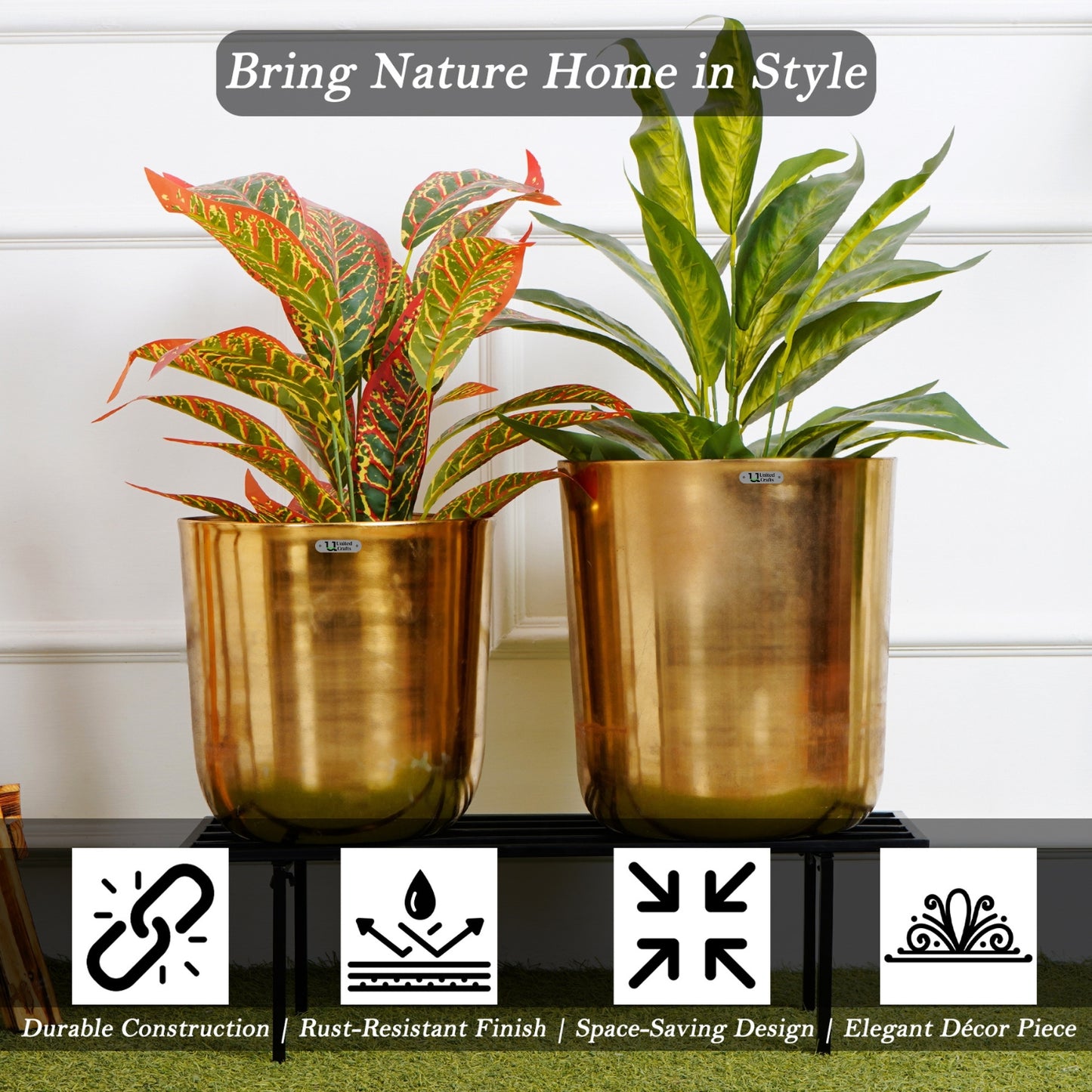 United Crafts Alpha Pot Stands for Home and Garden