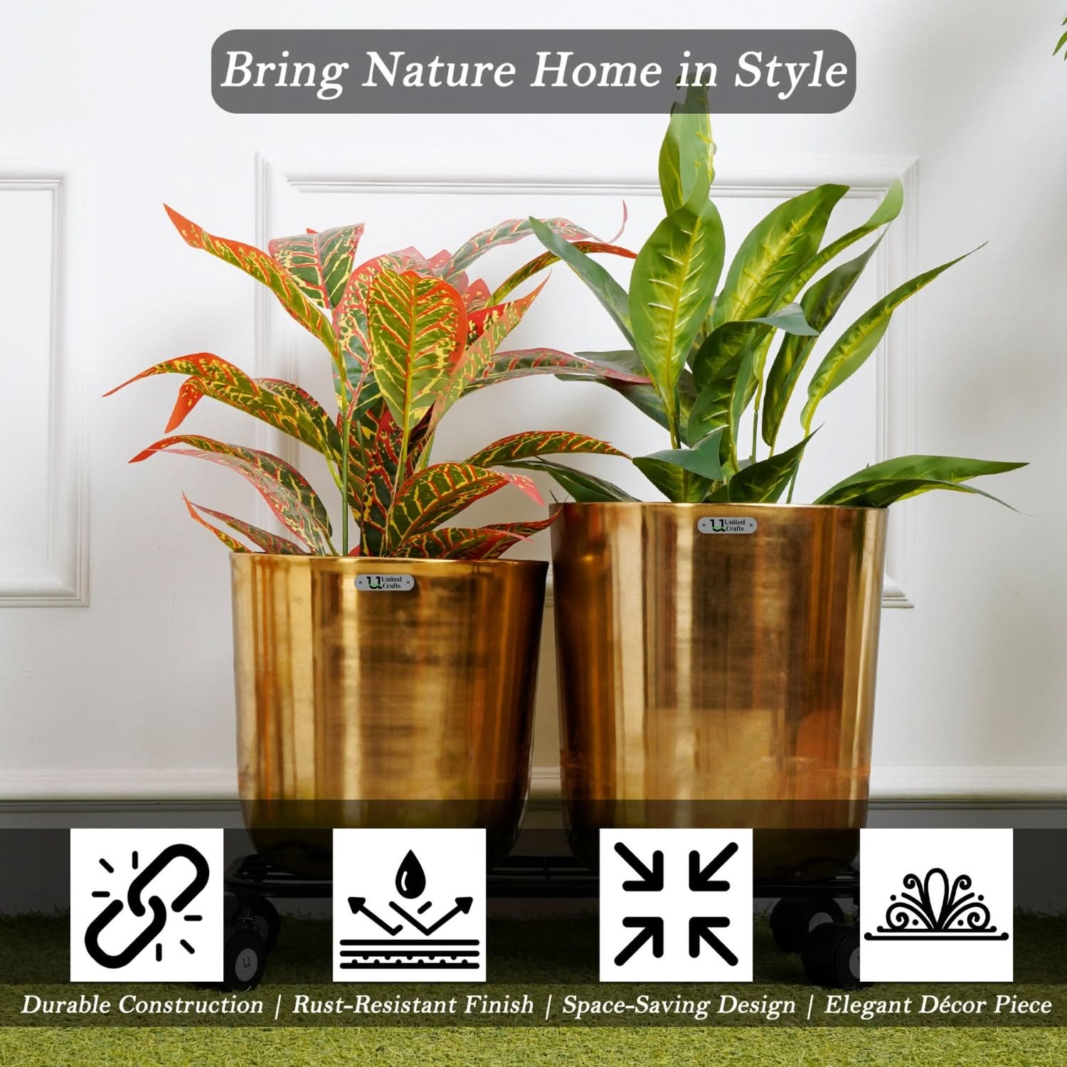 United Crafts Ruvo Metal Pot Stand for Home & Garden Décor