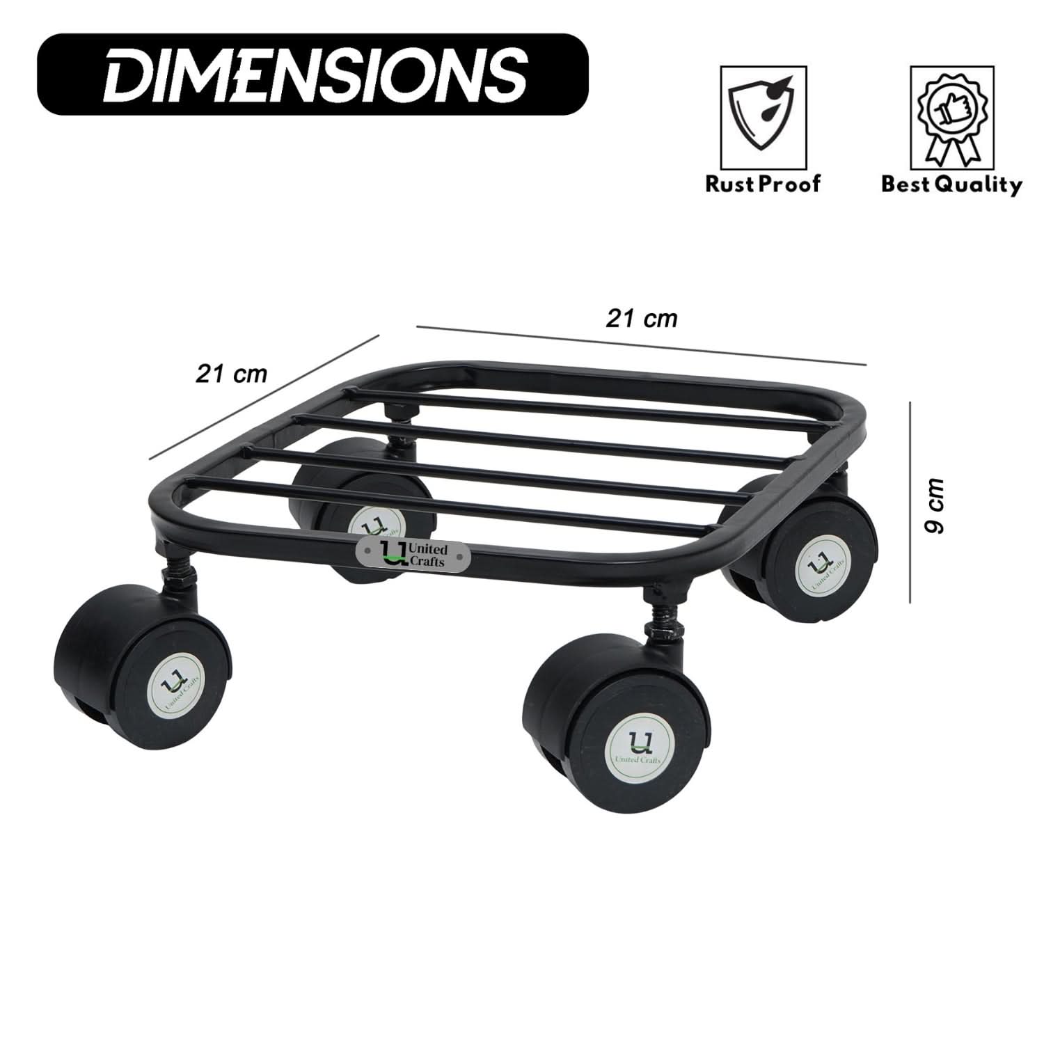 United Crafts Liva Wheel Pot Stands for Planters