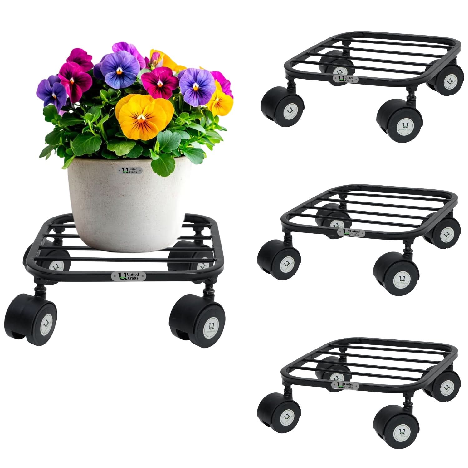United Crafts Liva Wheel Pot Stands for Planters