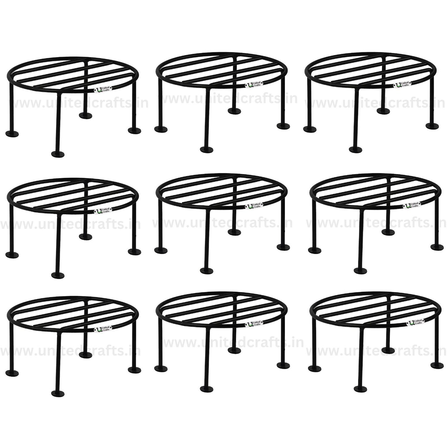 UnitedCrafts Dion Round Pot Stand/High-Quality Stands (Black)