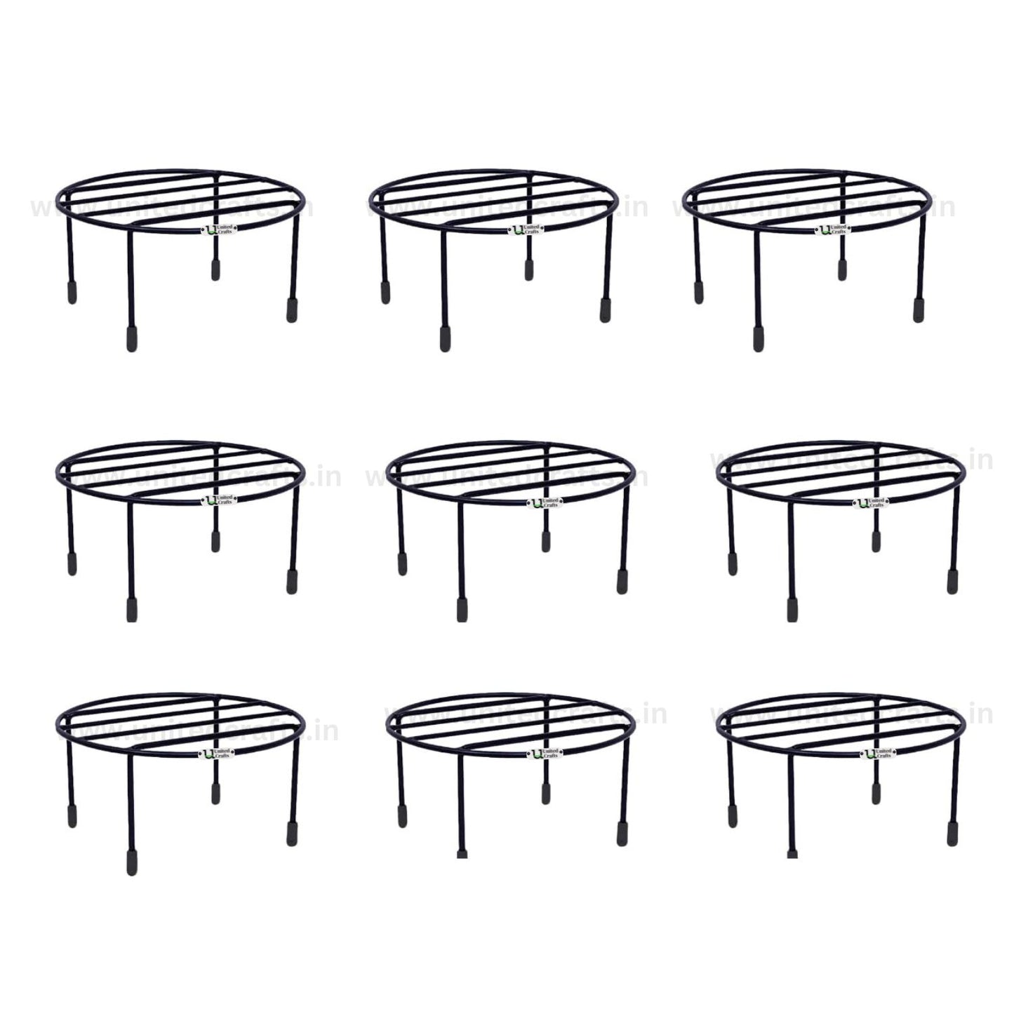 UnitedCrafts Driss Round Pot Stand/High-Quality Stands (Black)