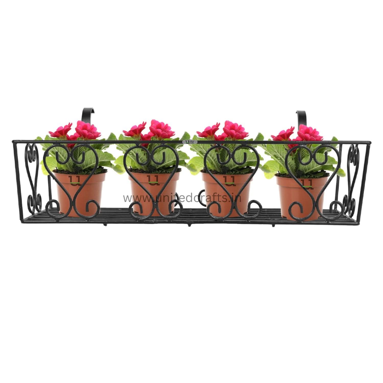 UnitedCrafts Aster Railings Stand For Display of Multiple Plants Balcony Decoration