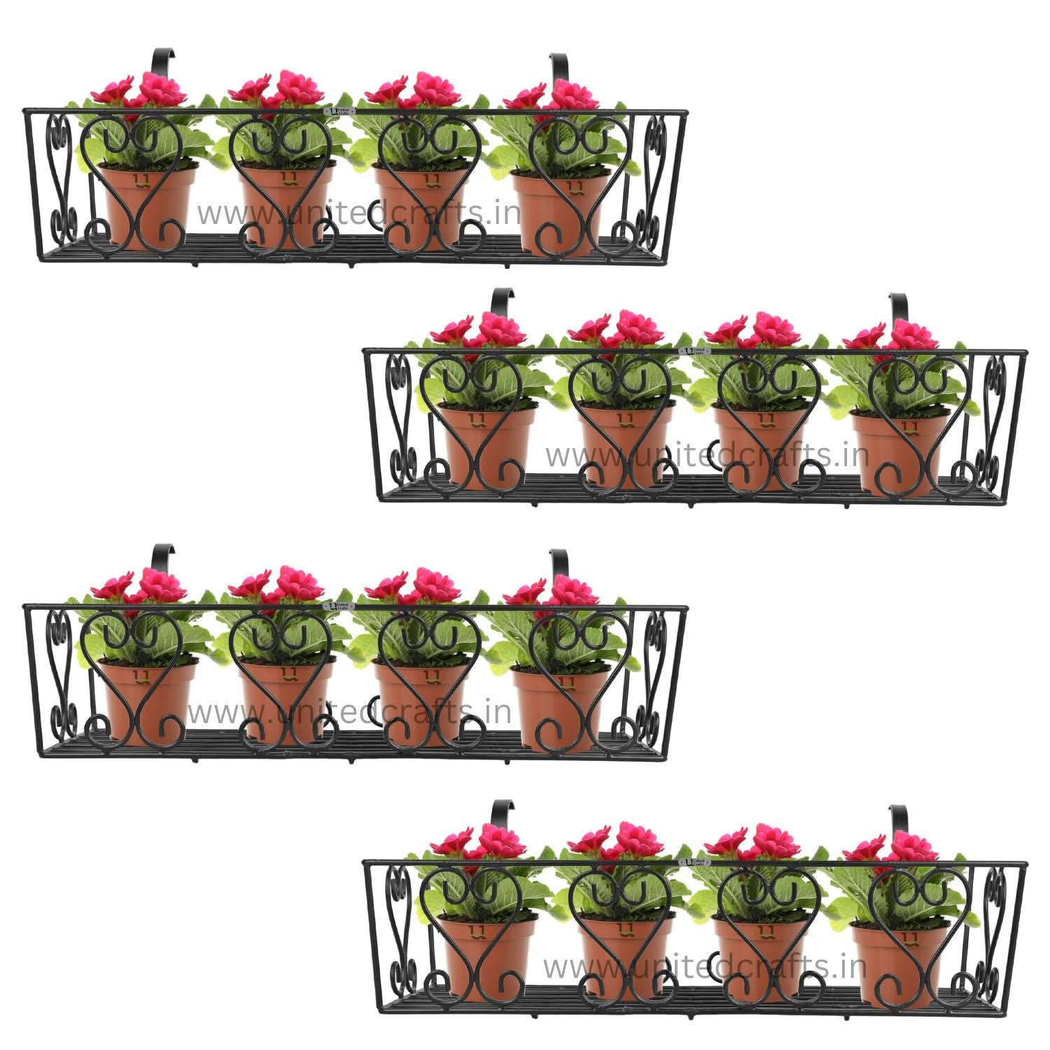 UnitedCrafts Aster Railings Stand For Display of Multiple Plants Balcony Decoration