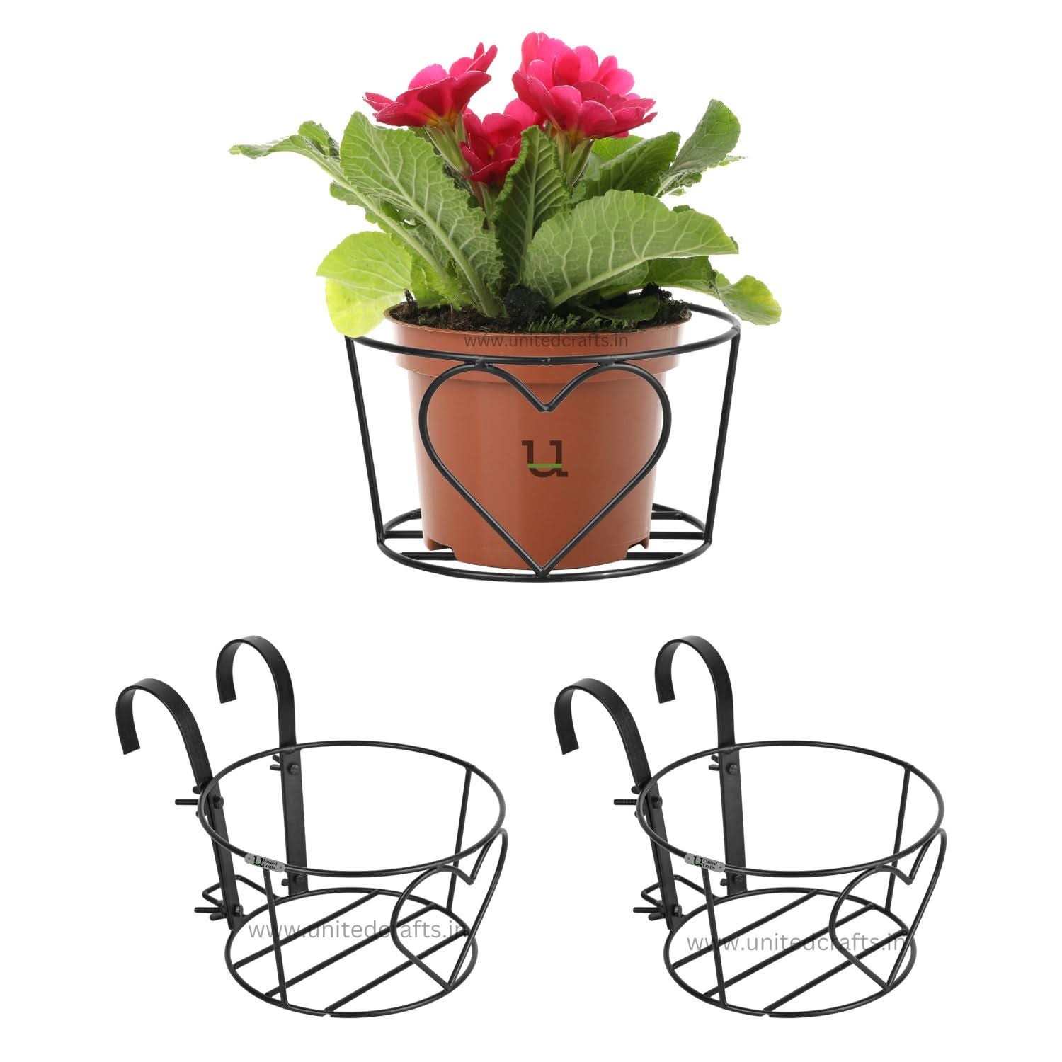 UnitedCrafts Heart Railings Stands for Balcony & Home Decoration