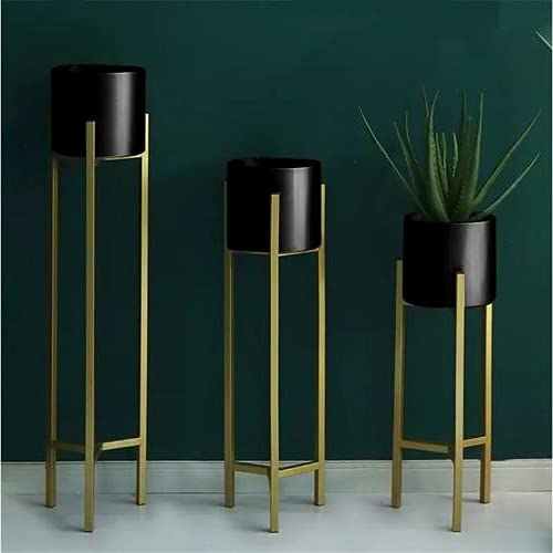 Modern Big Tall Premium Metal Pots Stands for Home Decoration ( Set of 3 )