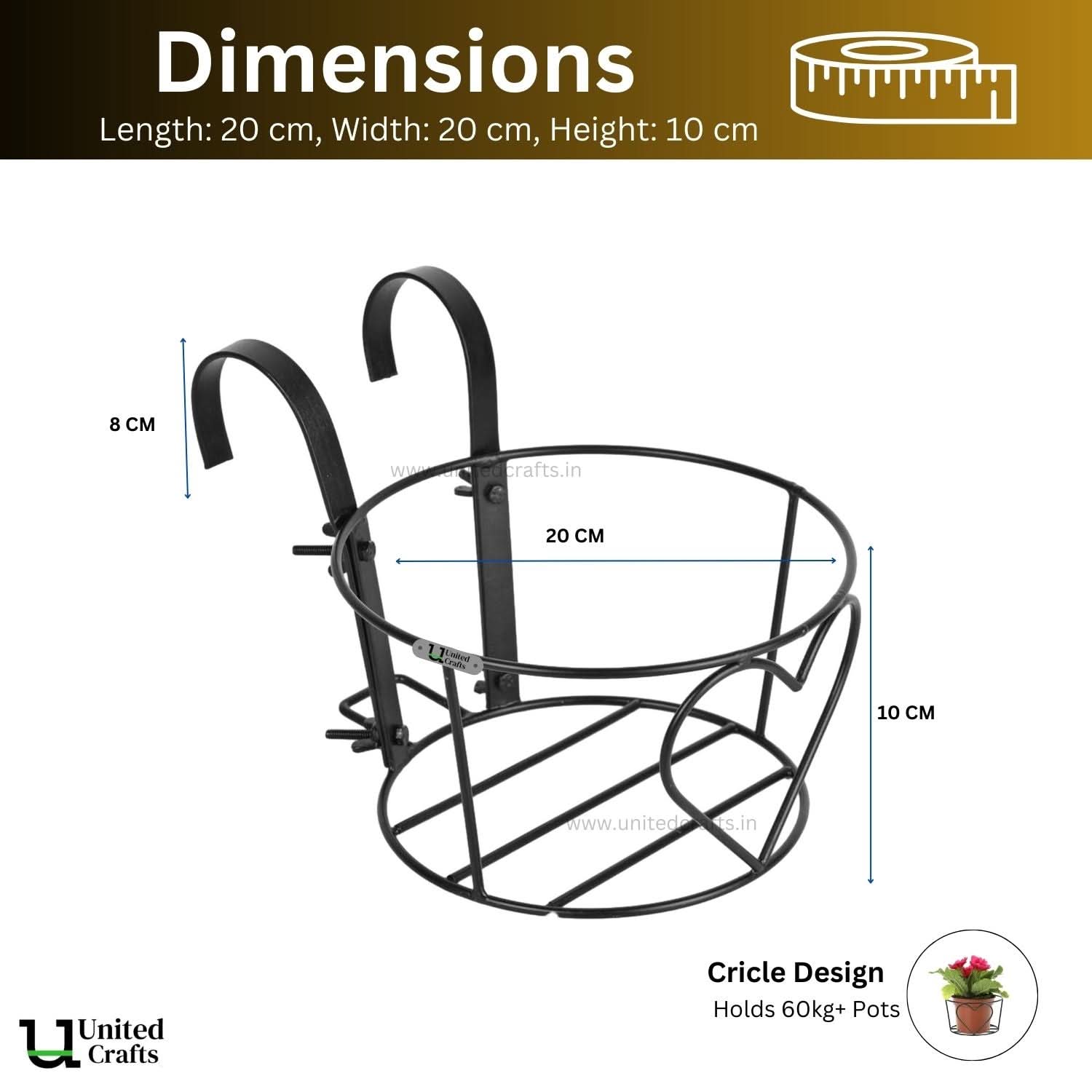 UnitedCrafts Heart Railings Stands for Balcony & Home Decoration