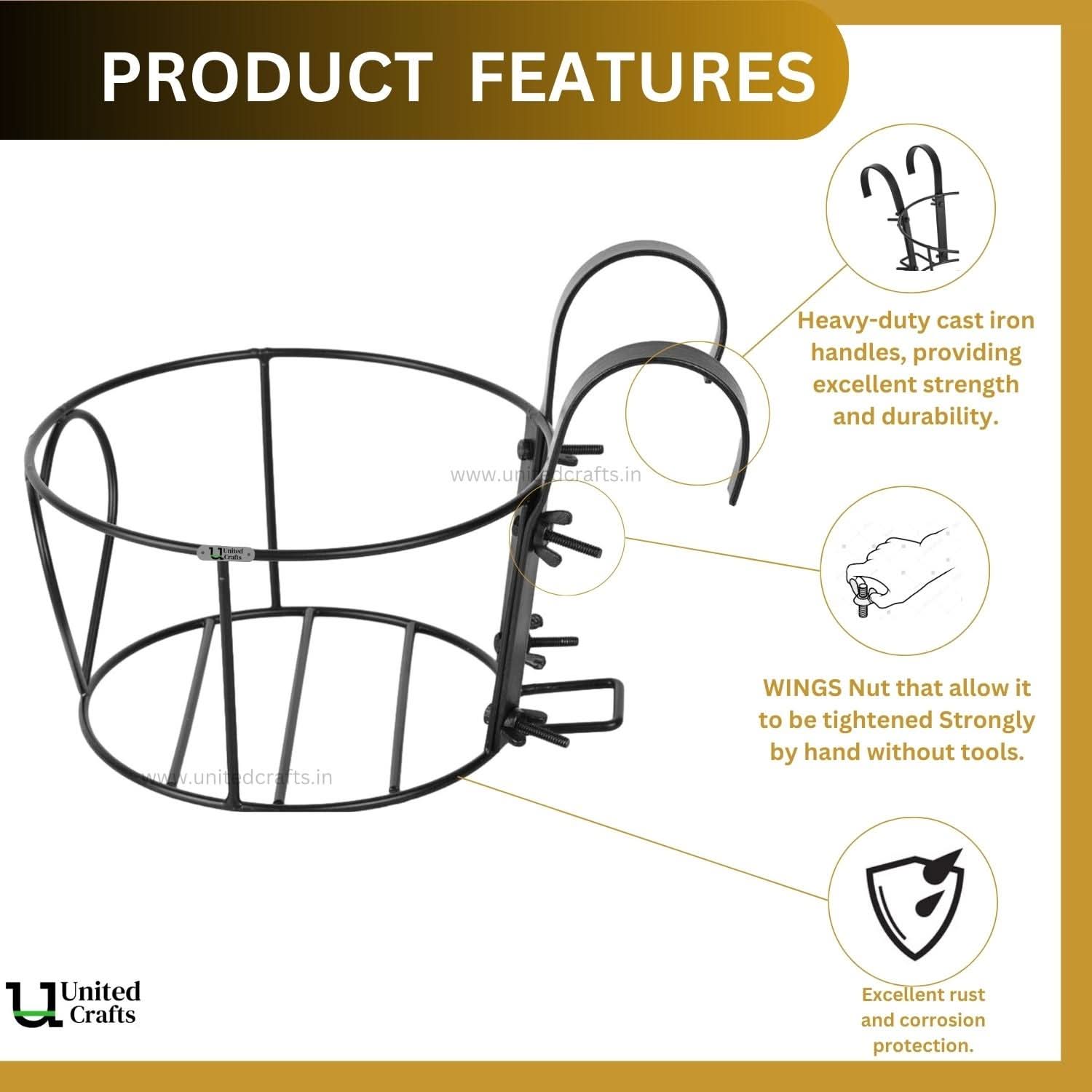 UnitedCrafts Heart Railings Stands for Balcony & Home Decoration