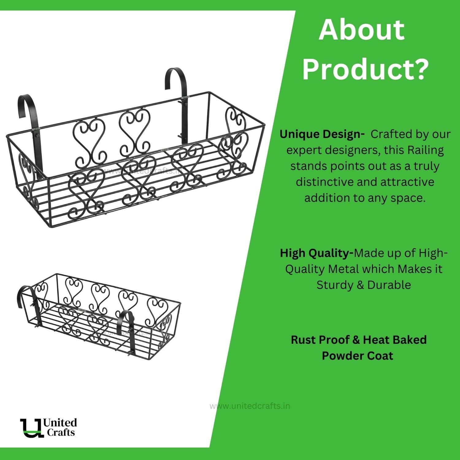 UnitedCrafts Aster Railings Stand For Display of Multiple Plants Balcony Decoration