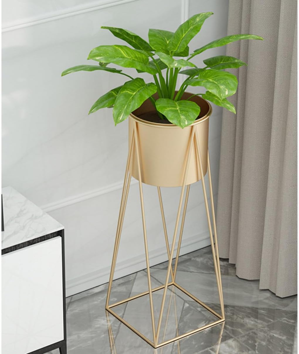 Luxury Metal Wire Planter Stand for Home Décor (Gold Set of 2)