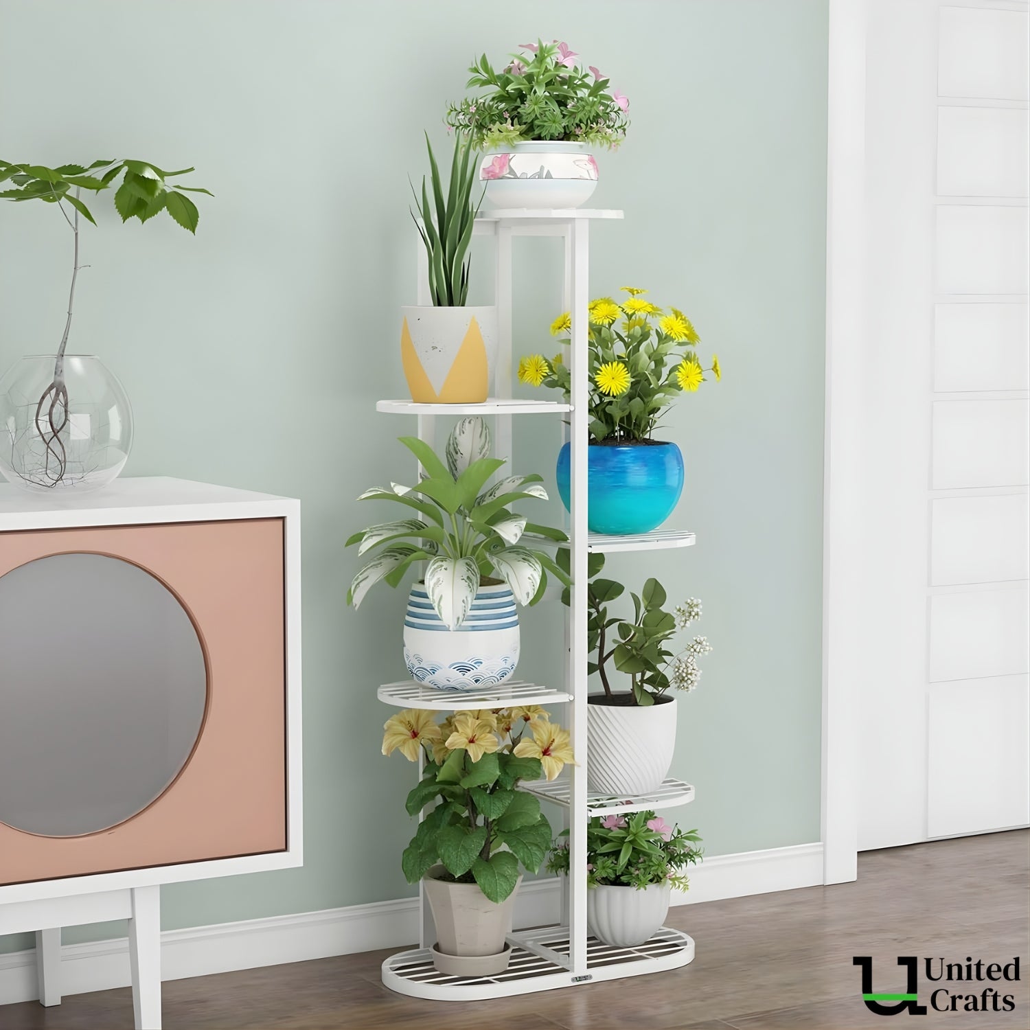 UnitedCrafts MILO 6 Tier Metal Plant Stand -7 Potted Multiple Shelves