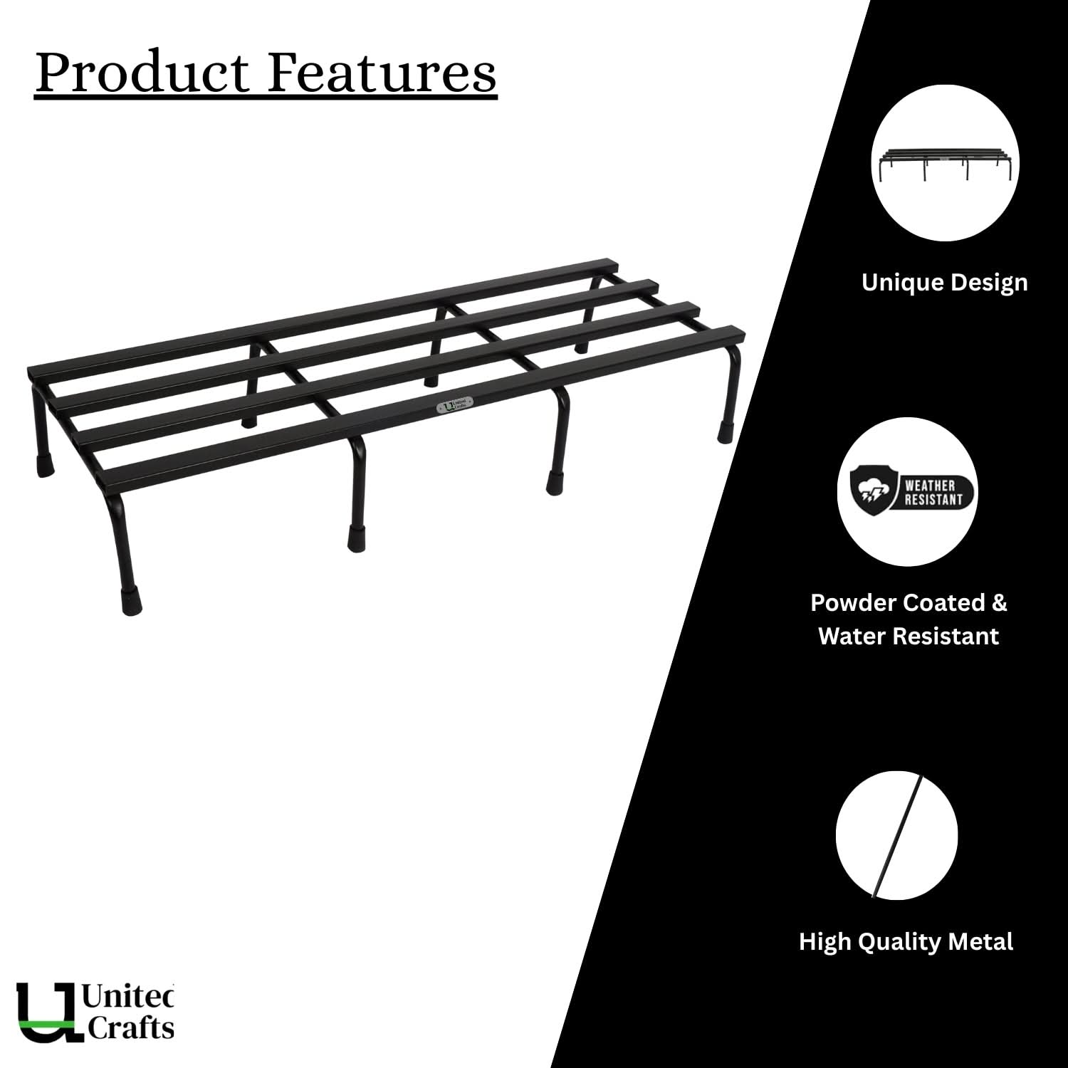 United Crafts Rugged Metal Planter Stand for Home & Garden