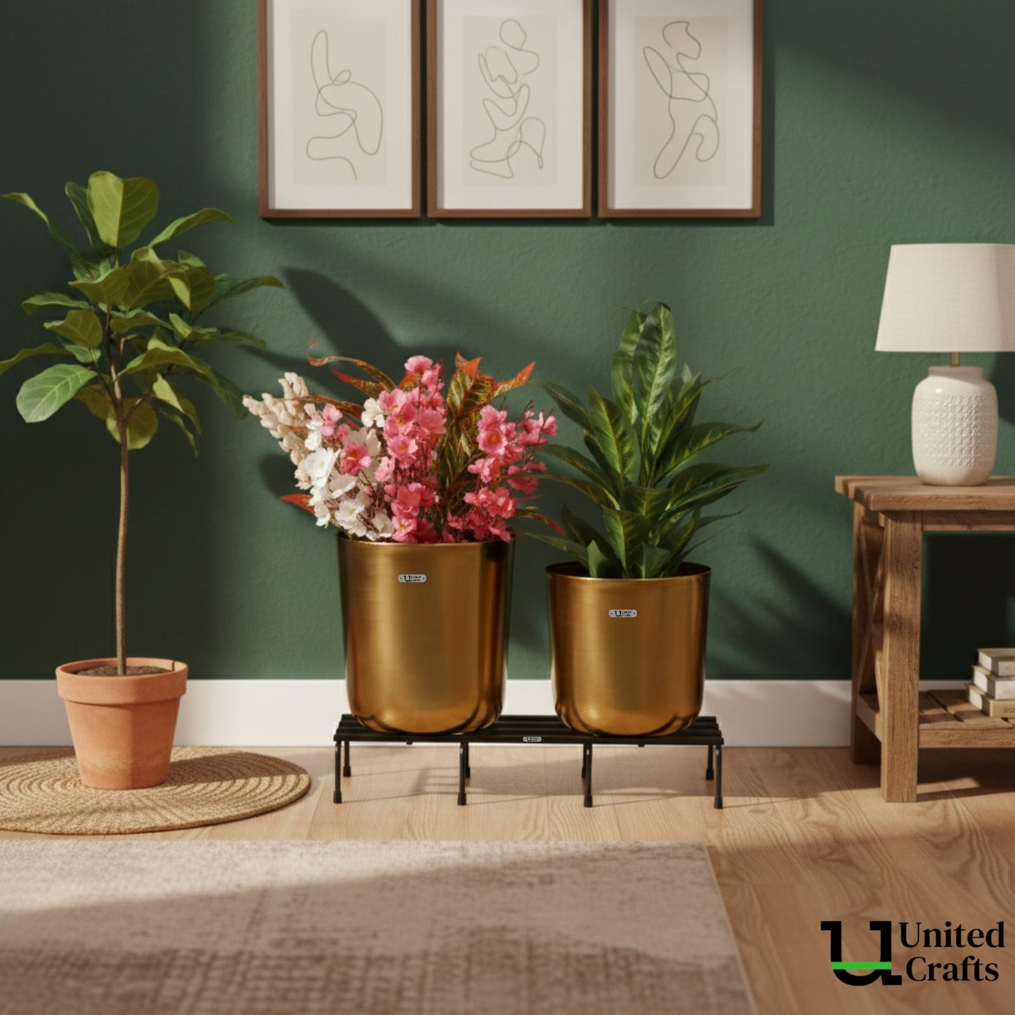 United Crafts Rugged Metal Planter Stand for Home & Garden