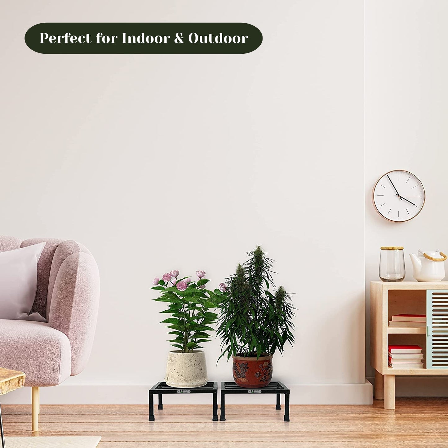 UnitedCrafts MAD Metal Plant Stand – Strong, Durable & Sturdy (Black)