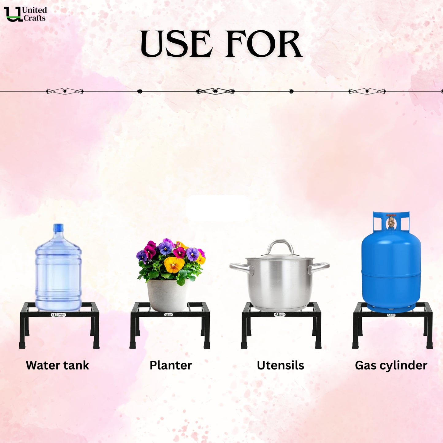 UnitedCrafts MAD Metal Plant Stand – Strong, Durable & Sturdy (Black)