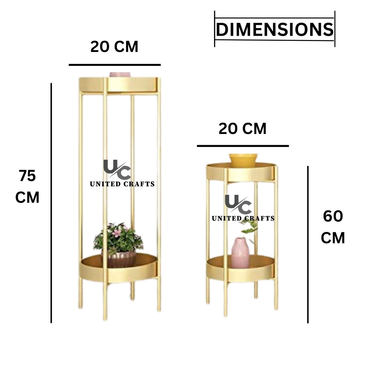 Multi-Tier Luxury Planter Stand for Home Décor (Set of 2)