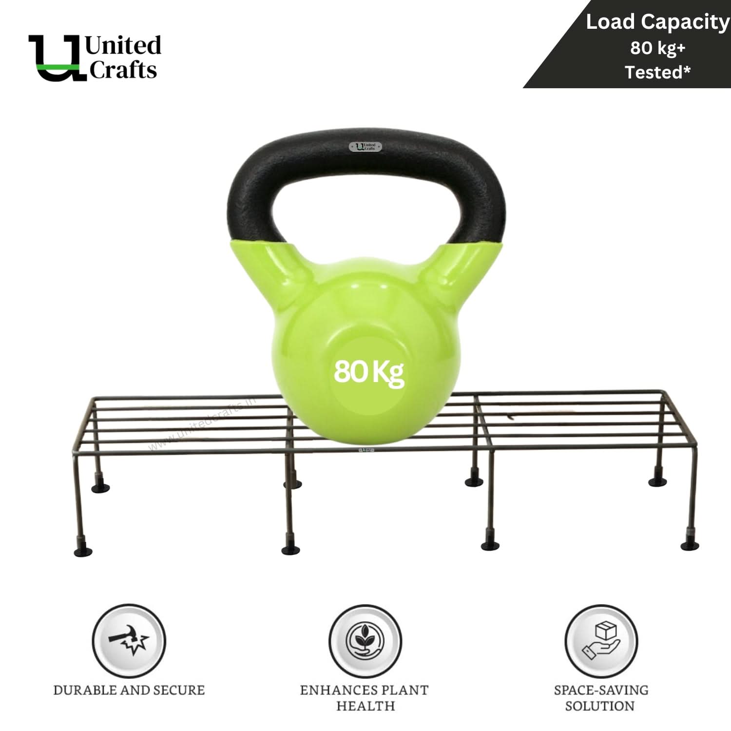 UnitedCrafts Ovon Metal Plant Stand, Flower Pot Holder ( Black 24*inch)