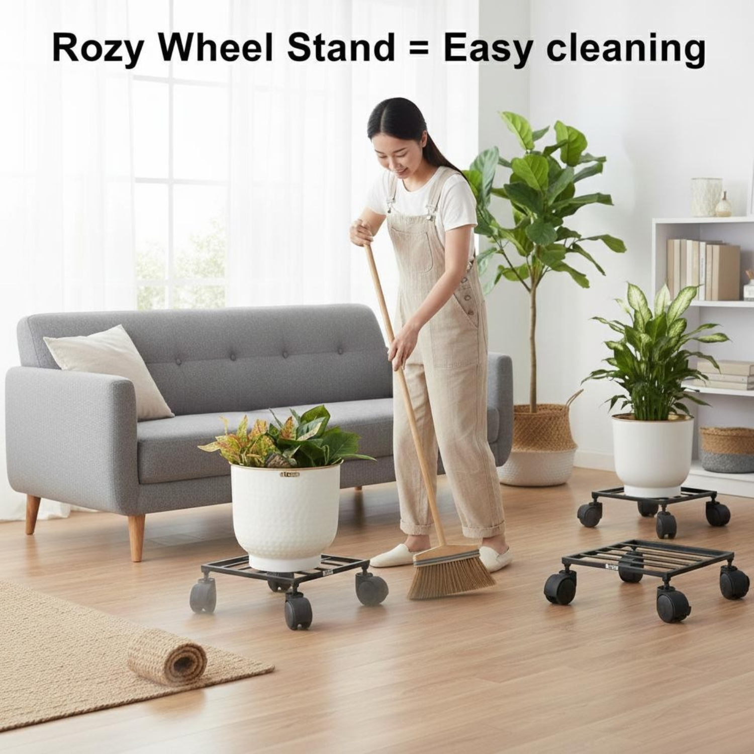 United Crafts Rozy Wheel Pot Stands for Planters