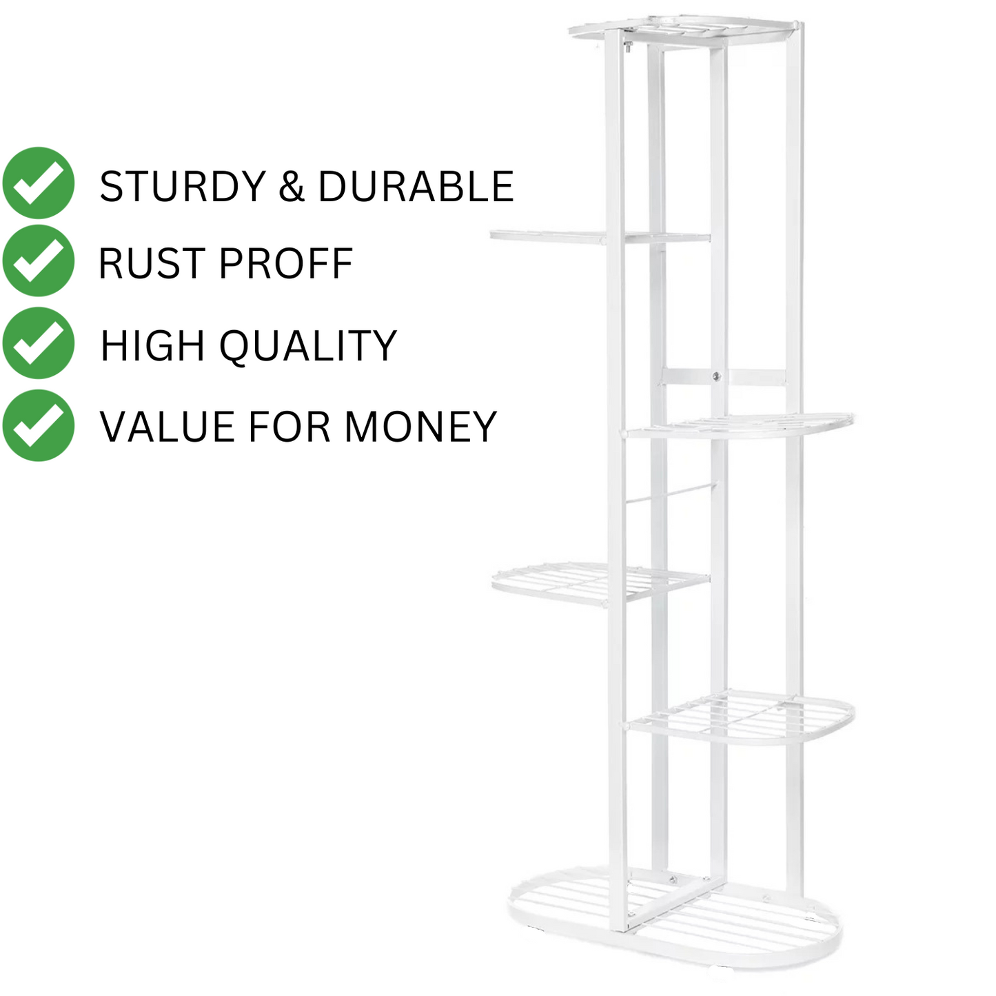 UnitedCrafts 6 Tier 7 Potted Metal Plant Stand Multiple Shelves