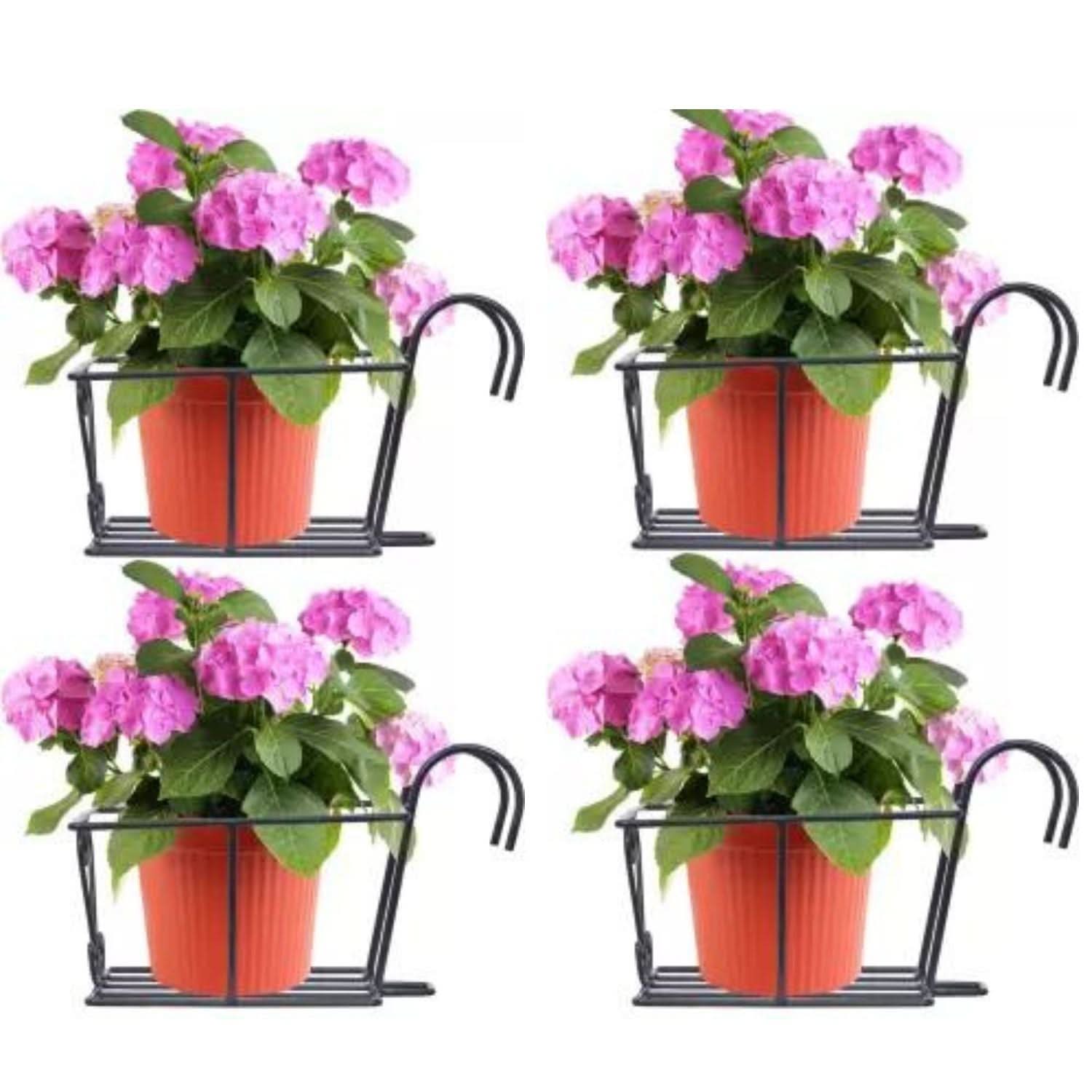 Metal Railing Pot Stand & Decorative Pots Holder