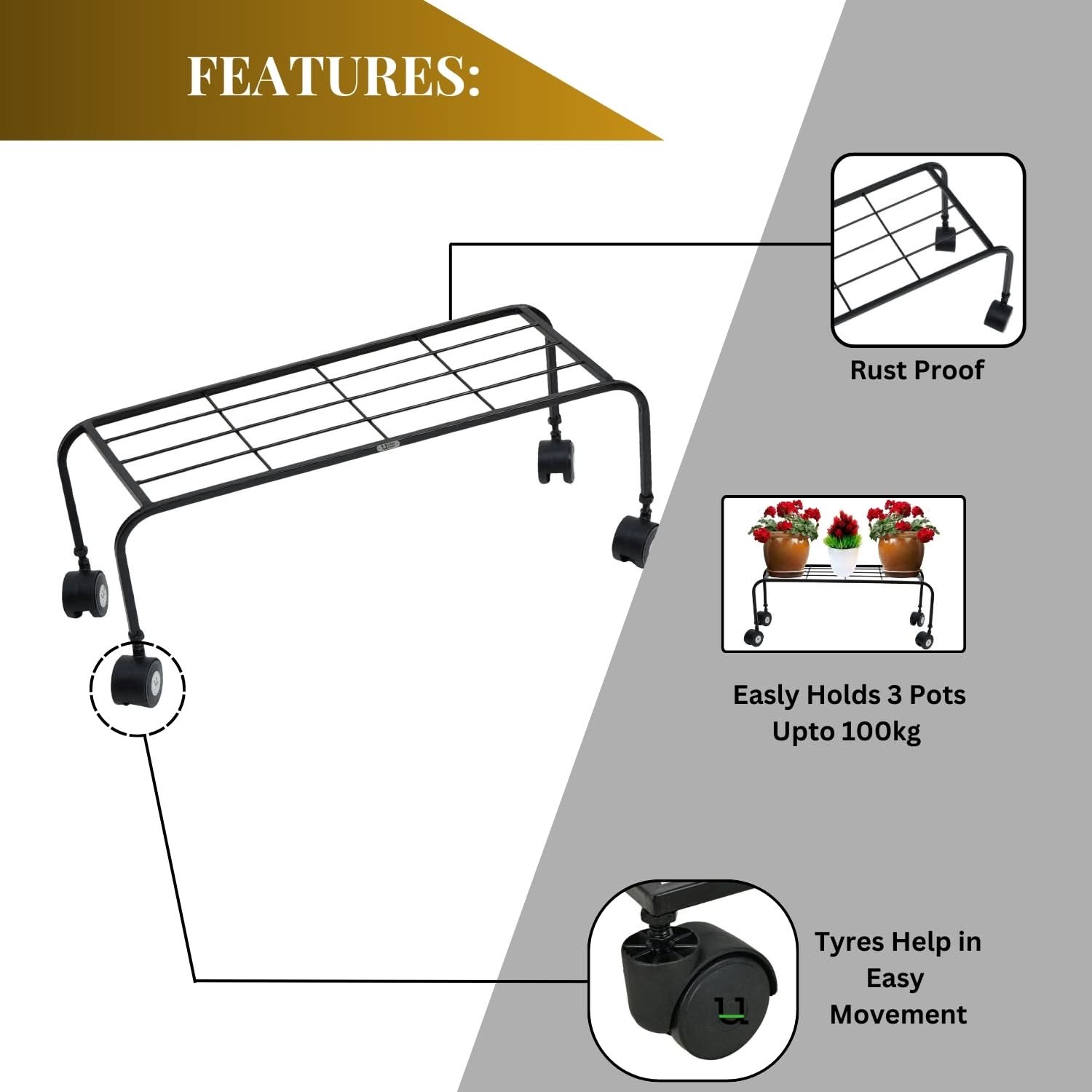 United Crafts Mega Pot Stands-High Quality Metal Stand for Home
