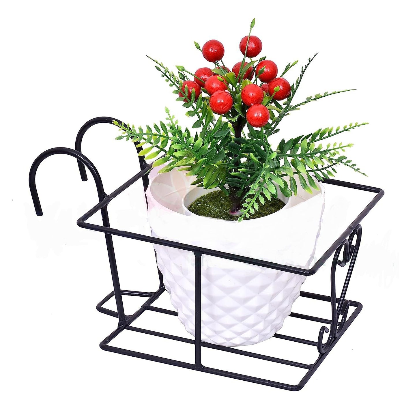 Metal Railing Pot Stand & Decorative Pots Holder