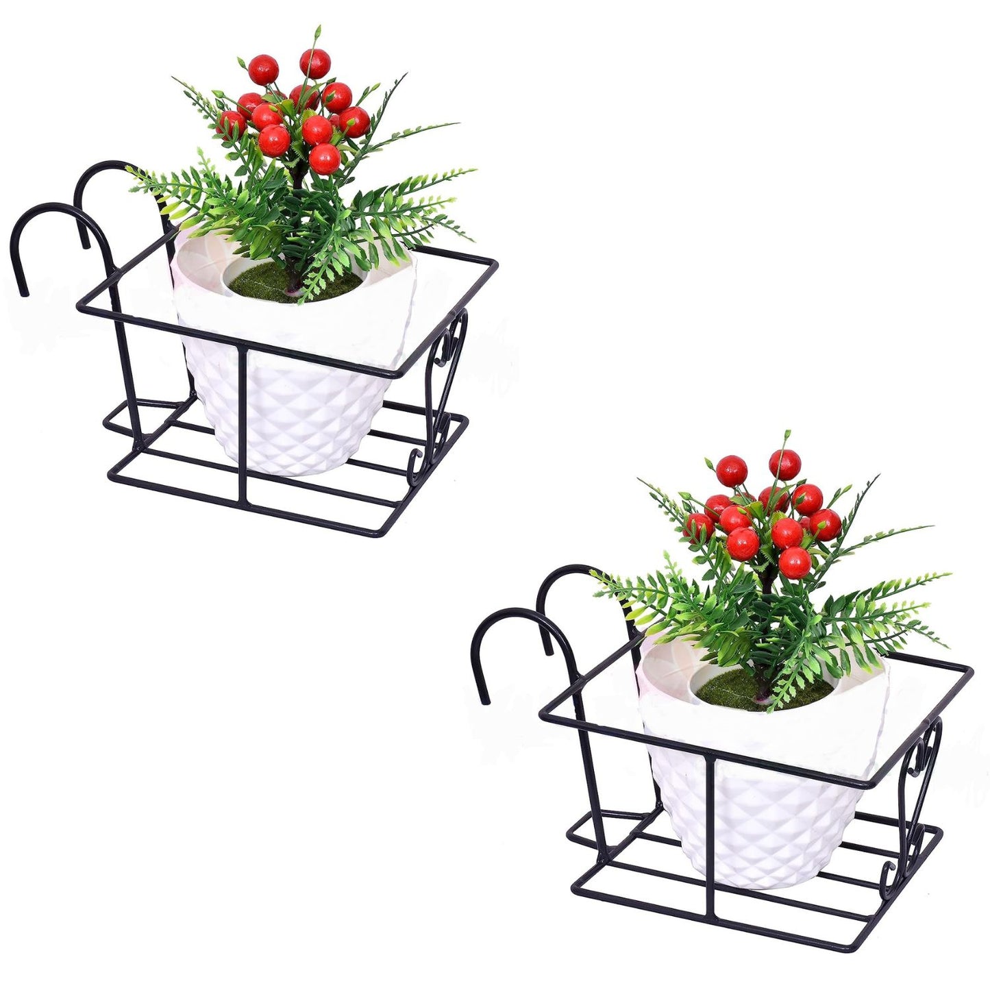 Metal Railing Pot Stand & Decorative Pots Holder