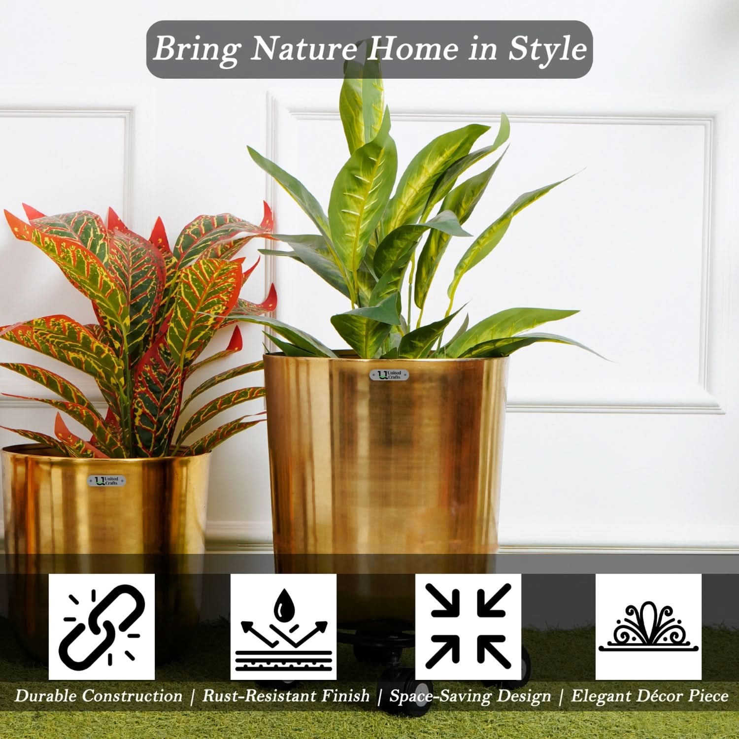 United Crafts Liva Wheel Pot Stands for Planters