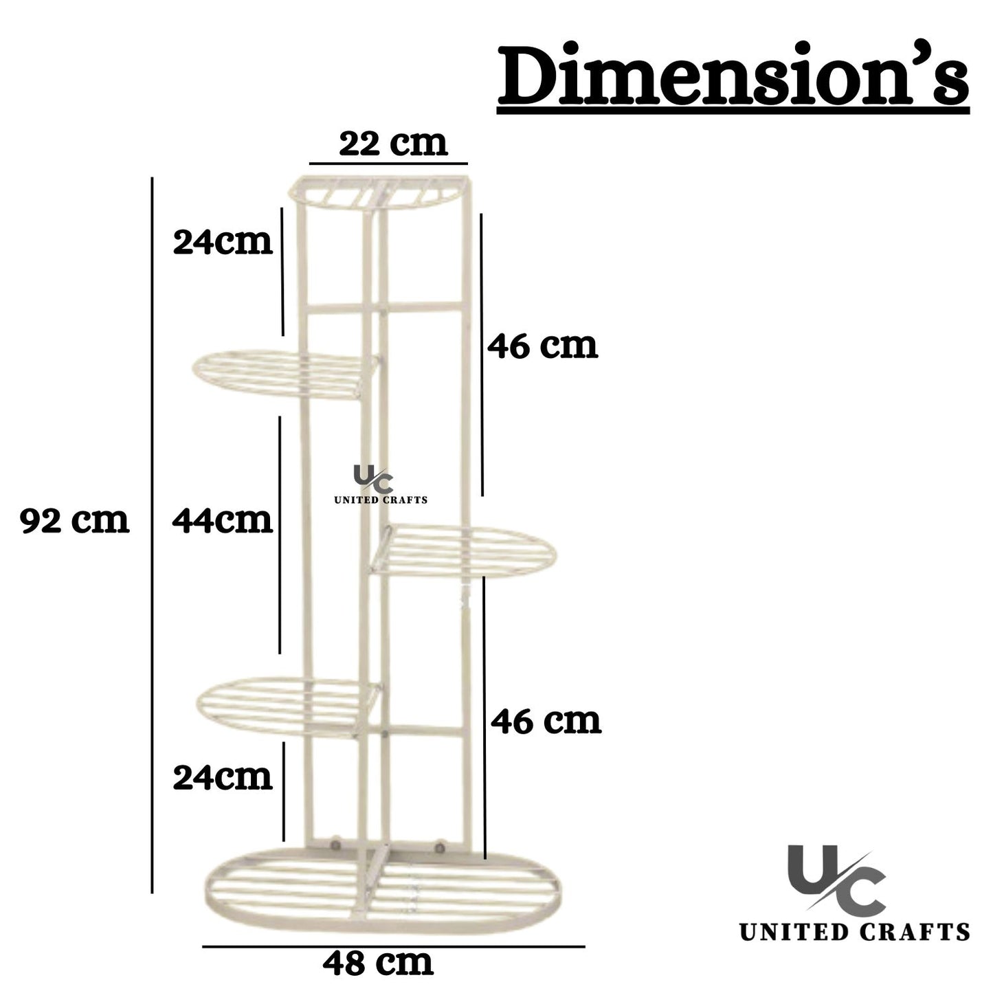 UnitedCrafts 6 Tier 7 Potted Metal Plant Stand Multiple Shelves